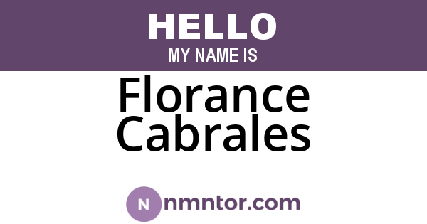 Florance Cabrales