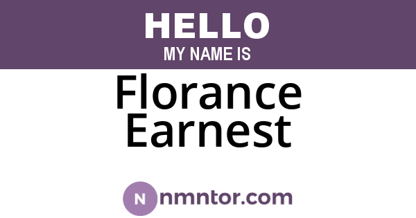 Florance Earnest