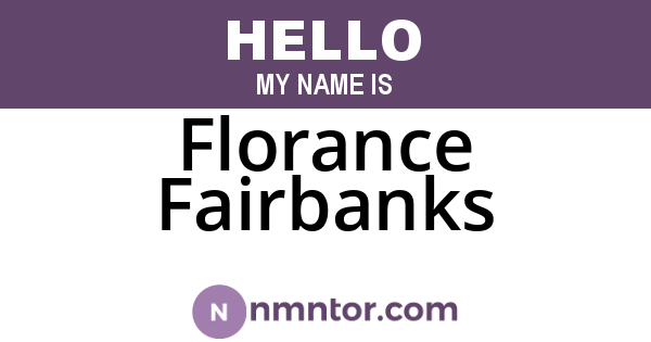 Florance Fairbanks
