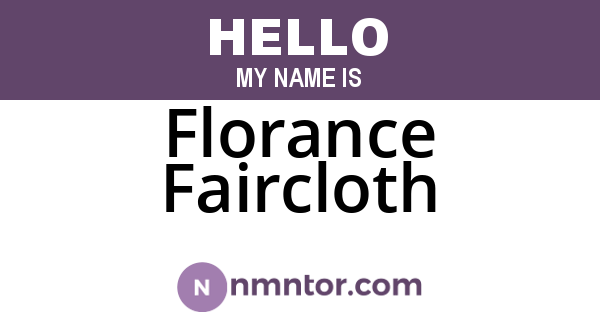 Florance Faircloth