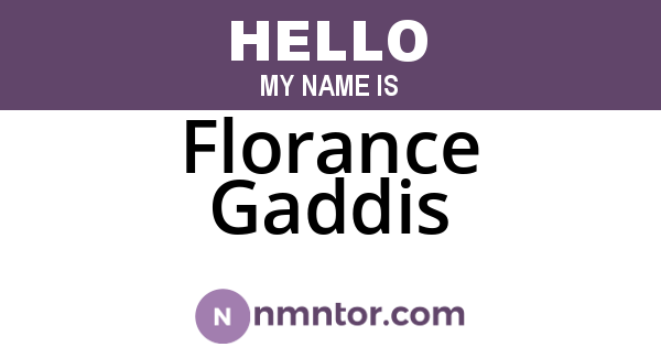 Florance Gaddis