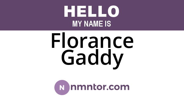 Florance Gaddy