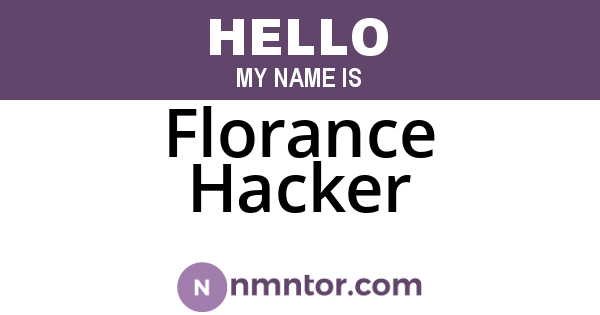 Florance Hacker
