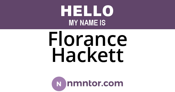 Florance Hackett