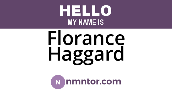 Florance Haggard