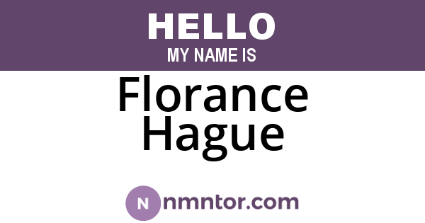 Florance Hague