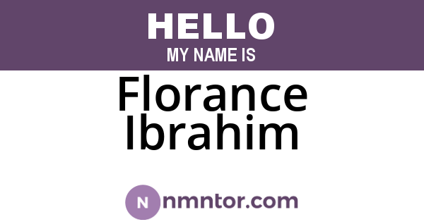 Florance Ibrahim