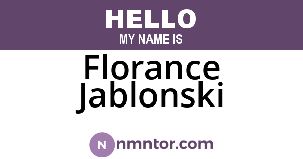 Florance Jablonski