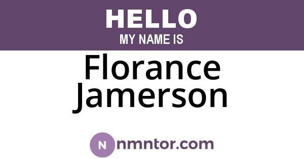 Florance Jamerson