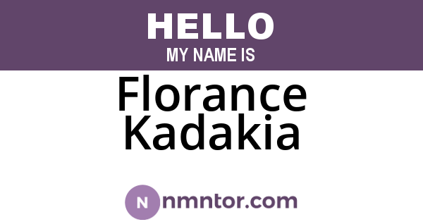 Florance Kadakia