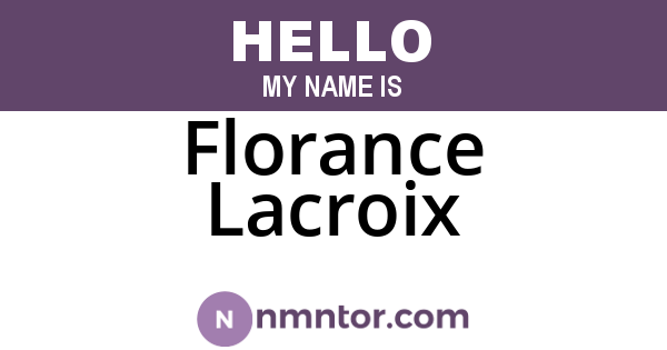 Florance Lacroix