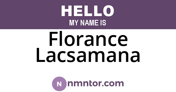 Florance Lacsamana