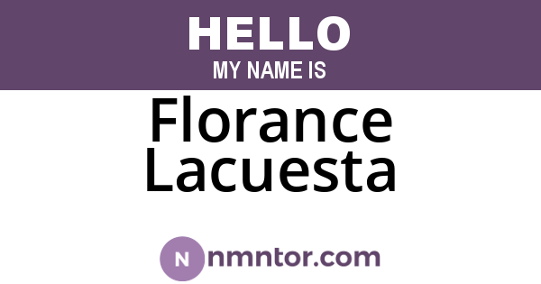 Florance Lacuesta