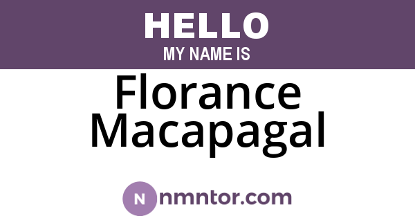 Florance Macapagal