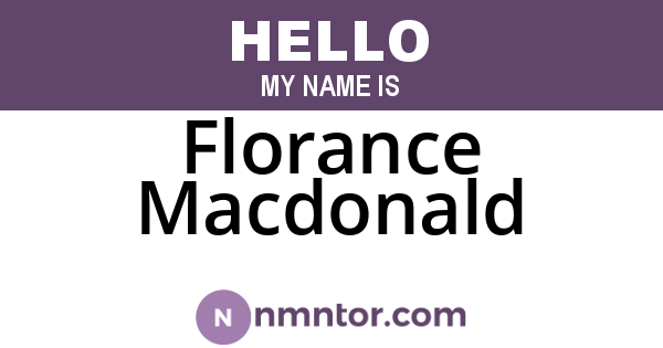 Florance Macdonald