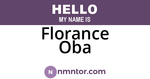 Florance Oba