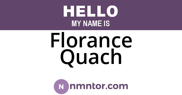 Florance Quach