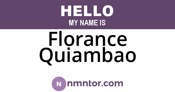 Florance Quiambao