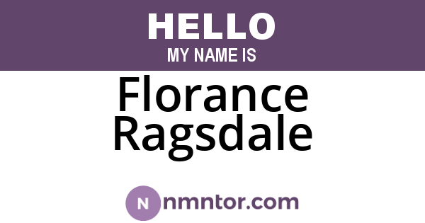 Florance Ragsdale