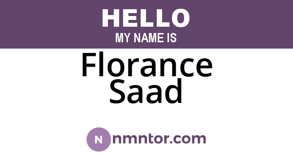 Florance Saad