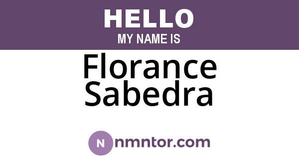 Florance Sabedra