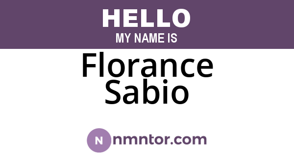 Florance Sabio