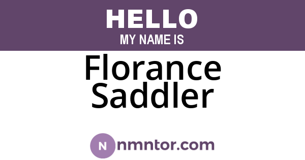 Florance Saddler