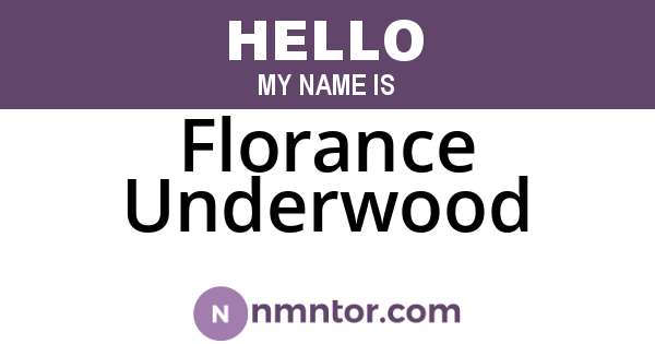 Florance Underwood