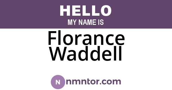 Florance Waddell