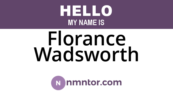 Florance Wadsworth