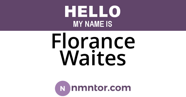 Florance Waites