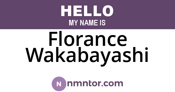 Florance Wakabayashi
