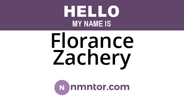 Florance Zachery