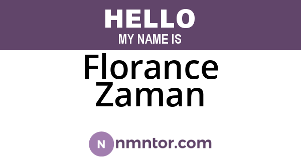 Florance Zaman