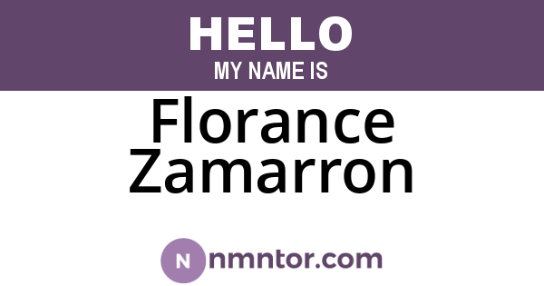 Florance Zamarron