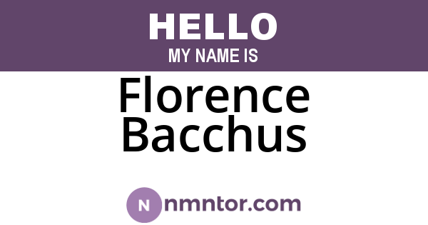 Florence Bacchus