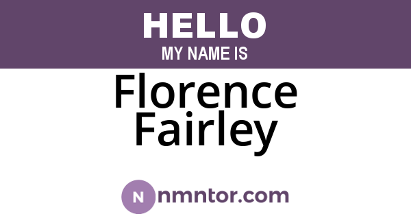 Florence Fairley