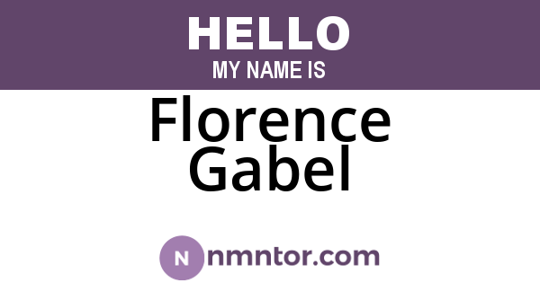 Florence Gabel