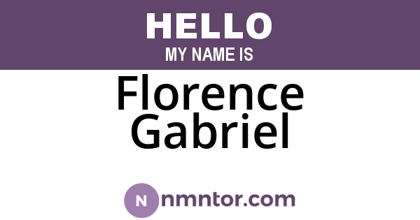Florence Gabriel