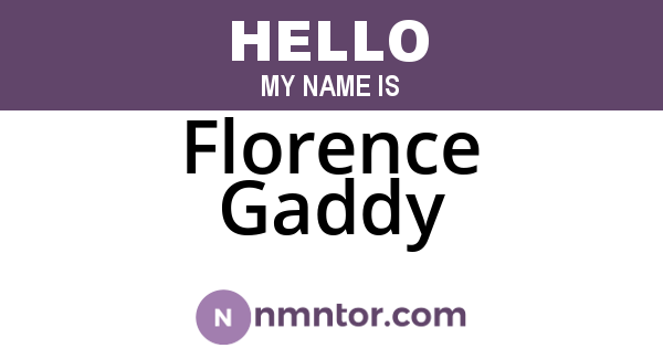 Florence Gaddy