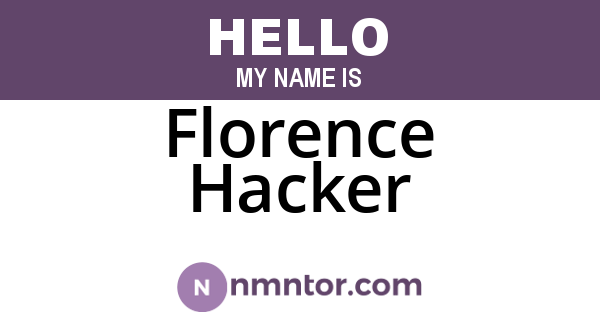 Florence Hacker