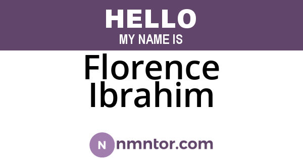 Florence Ibrahim