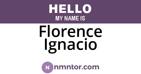 Florence Ignacio