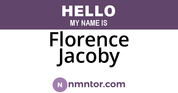 Florence Jacoby
