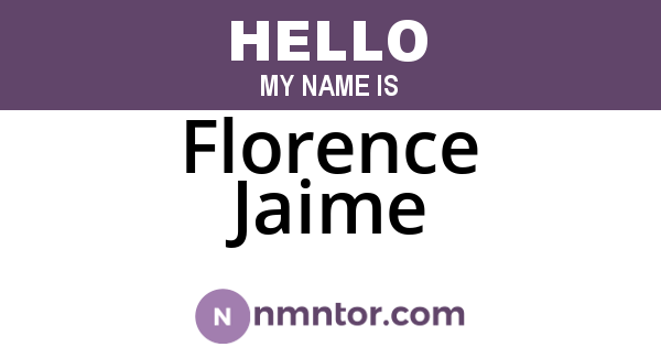 Florence Jaime