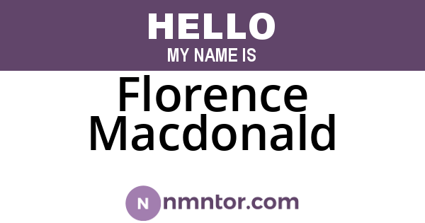 Florence Macdonald