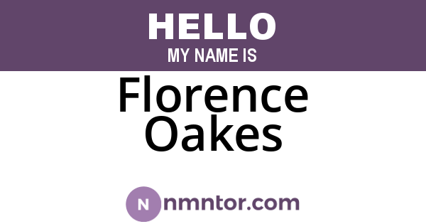 Florence Oakes