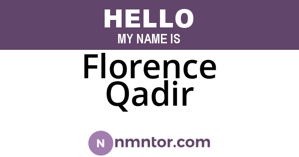 Florence Qadir