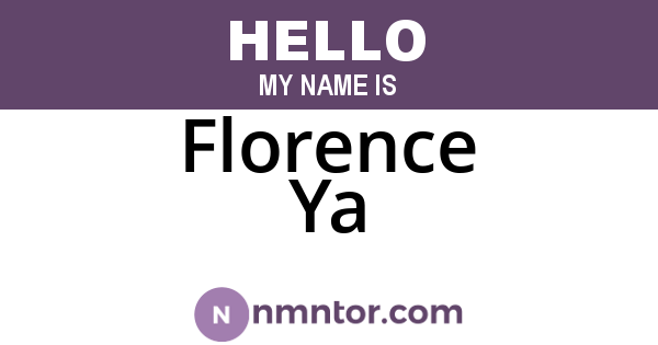 Florence Ya