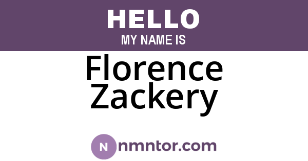 Florence Zackery